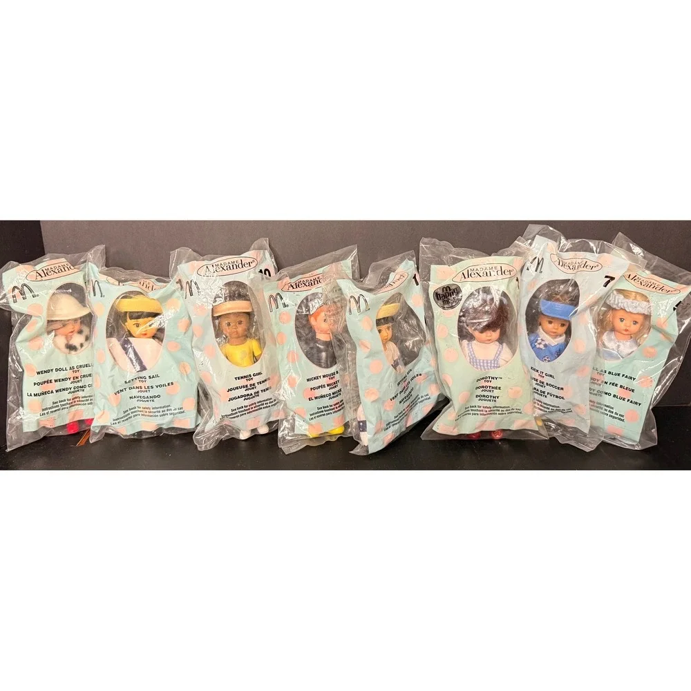 Lot of 8 Madame Alexander McDonalds Happy Meal Dolls Dorothy Mickey Cruella, etc